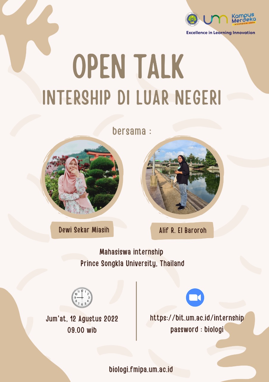 Ikuti kegiatan “OPEN TALK : INTERNSHIP DI LUAR NEGERI”