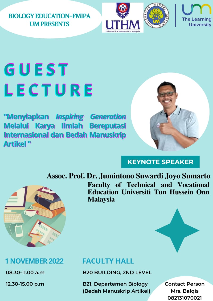 GUEST LECTURE DAN BEDAH ARTIKEL: Dr. Jumintono Suwardi Joyo Sumarto
